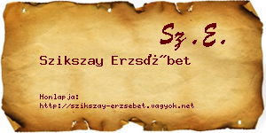 Szikszay Erzsébet névjegykártya