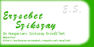 erzsebet szikszay business card